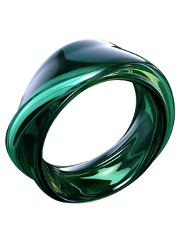 A 3D abstract emerald green ring shape